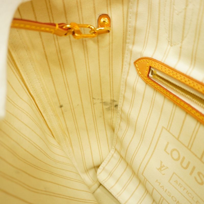 Louis Vuitton Tote Bag Damier Azure Neverfull MM N41361 White Ladies