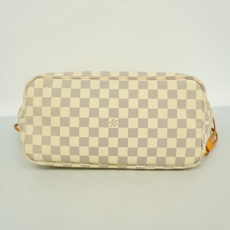 Louis Vuitton Tote Bag Damier Azure Neverfull MM N41361 White Ladies