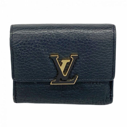 Louis Vuitton Trifold Wallet Taurillon Portefeuille Capucines XS M68587 Noir