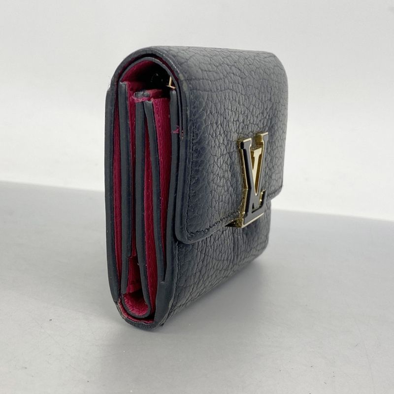 Louis Vuitton Trifold Wallet Taurillon Portefeuille Capucines XS M68587 Noir