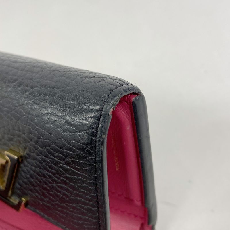 Louis Vuitton Trifold Wallet Taurillon Portefeuille Capucines XS M68587 Noir