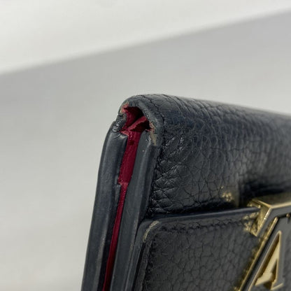 Louis Vuitton Trifold Wallet Taurillon Portefeuille Capucines XS M68587 Noir