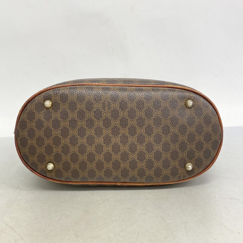 Celine Tote Bag Macadam PVC Brown Gold Hardware Women's