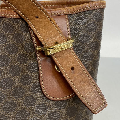 Celine Tote Bag Macadam PVC Brown Gold Hardware Women's