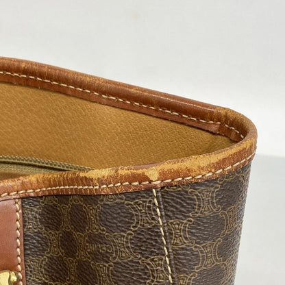 Celine Tote Bag Macadam PVC Brown Gold Hardware Women's