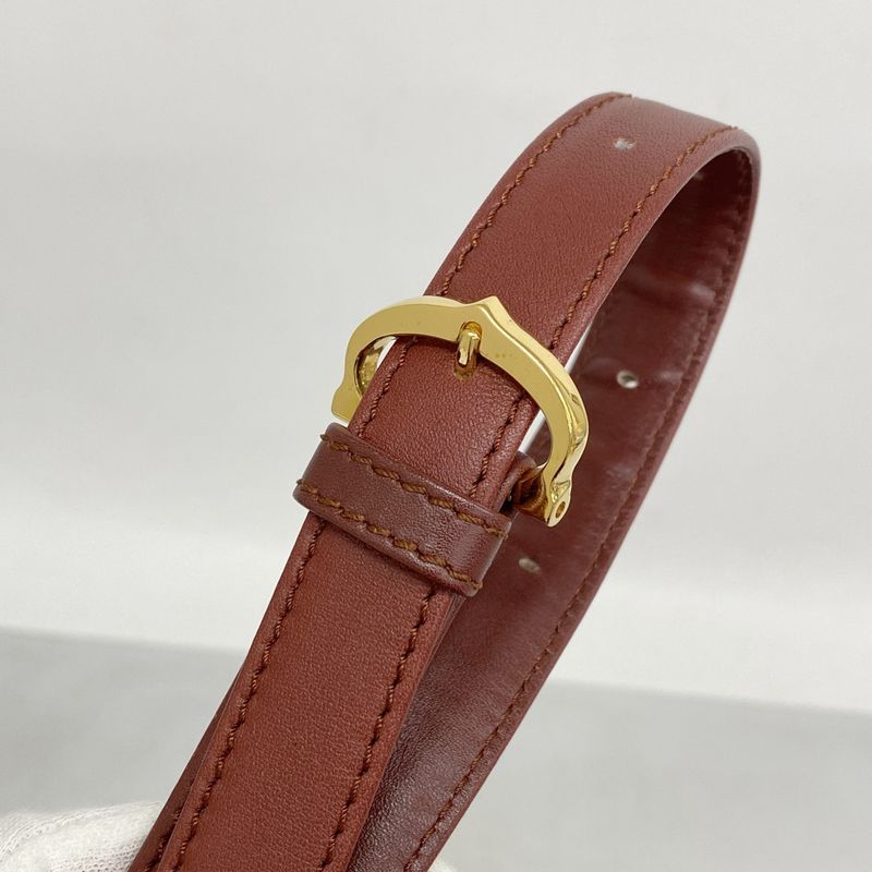 Cartier Shoulder Bag Must Leather Bordeaux Gold Hardware Women