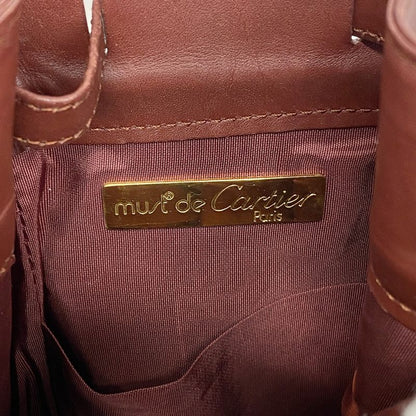 Cartier Shoulder Bag Must Leather Bordeaux Gold Hardware Women