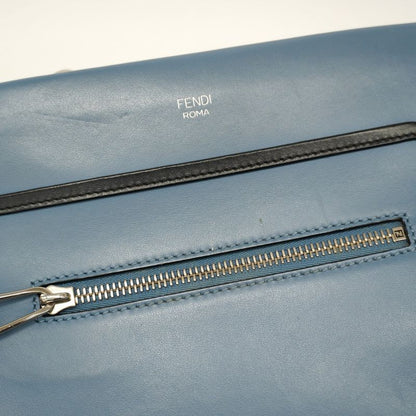 Fendi Handbag Runaway Leather Blue Gold Silver Hardware 2way Bag Women's