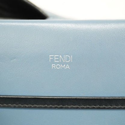 Fendi Handbag Runaway Leather Blue Gold Silver Hardware 2way Bag Women's