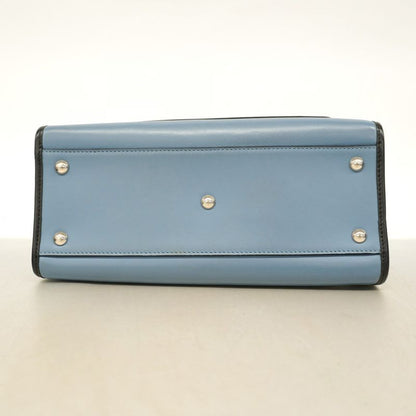 Fendi Handbag Runaway Leather Blue Gold Silver Hardware 2way Bag Women's