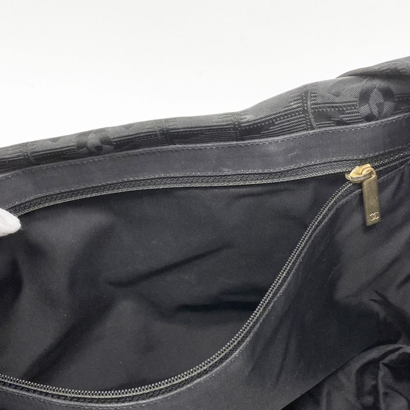 Chanel Tote New Travel Nylon Black Chien Pan Gold Hardware Women's