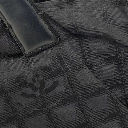 Chanel Tote New Travel Nylon Black Chien Pan Gold Hardware Women's