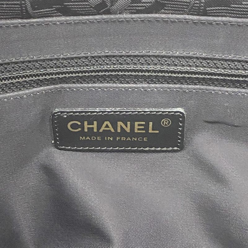 Chanel Tote New Travel Nylon Black Chien Pan Gold Hardware Women's