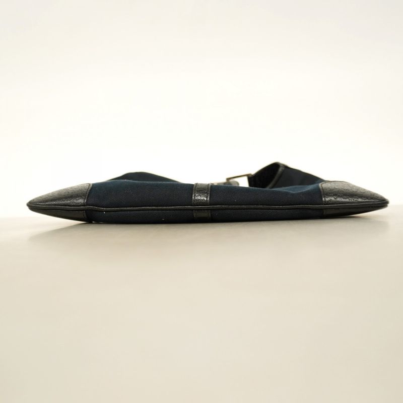 Gucci Handbag Bamboo 001 4060 Canvas Black Silver Hardware Women