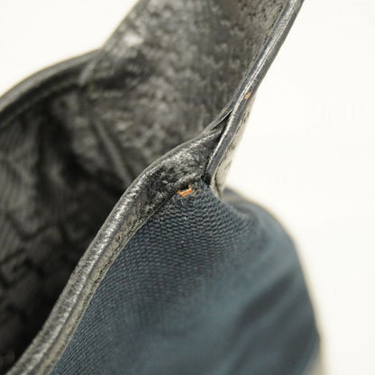 Gucci Handbag Bamboo 001 4060 Canvas Black Silver Hardware Women