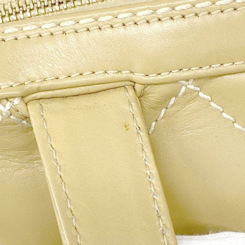 Chanel Tote Wild Stitch Lambskin Beige Gold Hardware Women's
