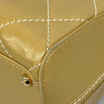 Chanel Tote Wild Stitch Lambskin Beige Gold Hardware Women's