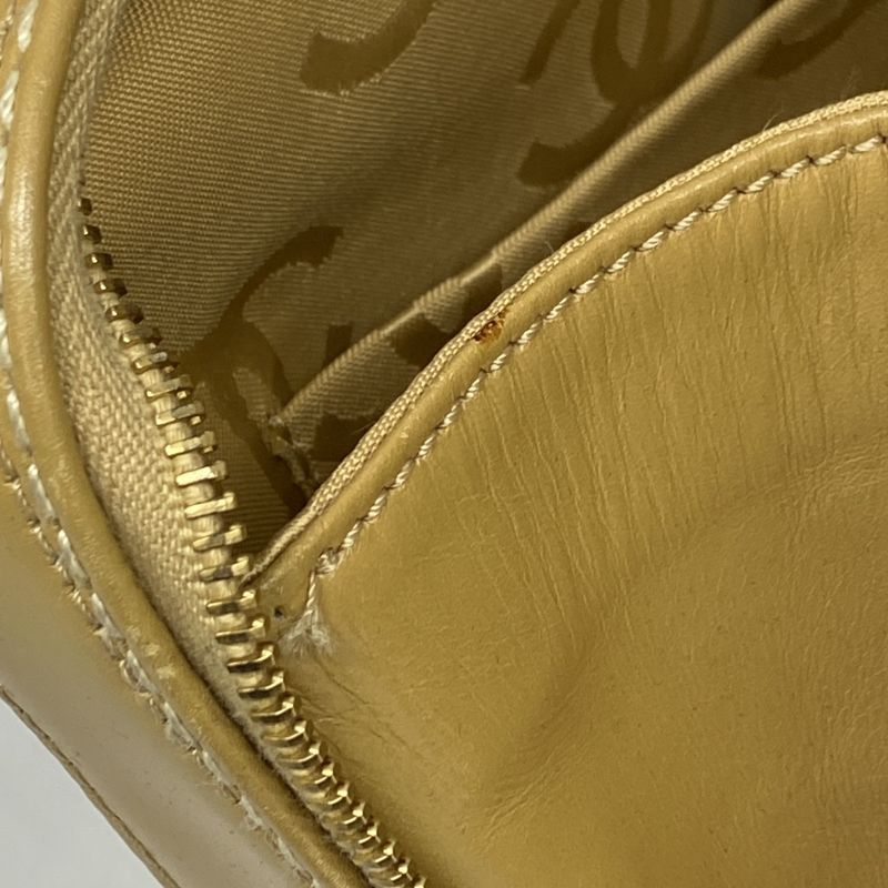 Chanel Tote Wild Stitch Lambskin Beige Gold Hardware Women's