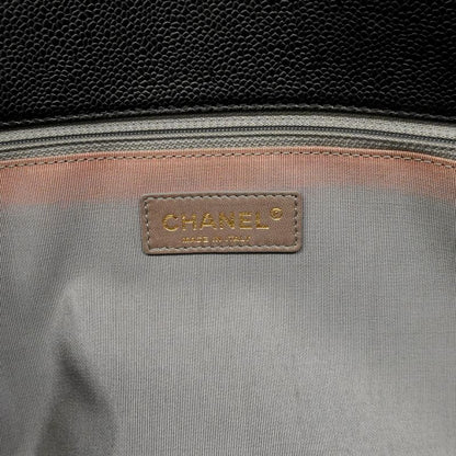 Chanel Tote Bag Matelasse Caviar Skin Black Gold Hardware Women