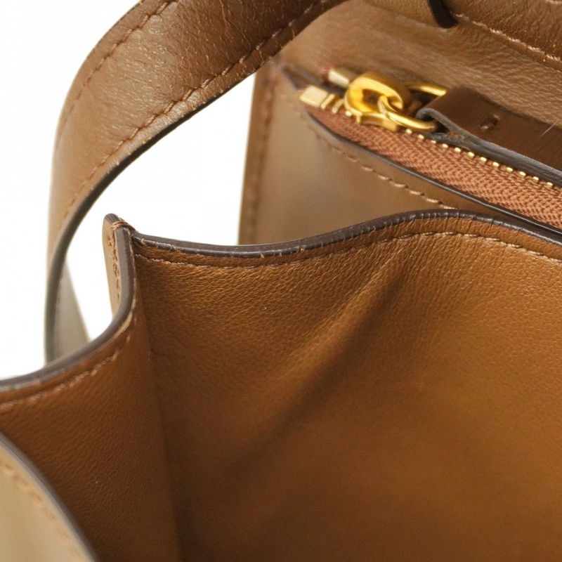 Celine Shoulder Bag Classic Box Leather Brown Gold Hardware Women