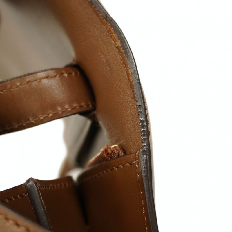 Celine Shoulder Bag Classic Box Leather Brown Gold Hardware Women