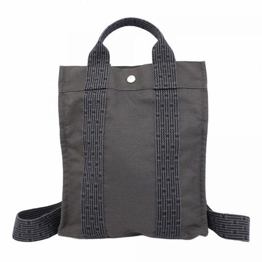 Hermes Backpack Daypack Yale Line Ad PM Canvas Gray Silver Hardware Women