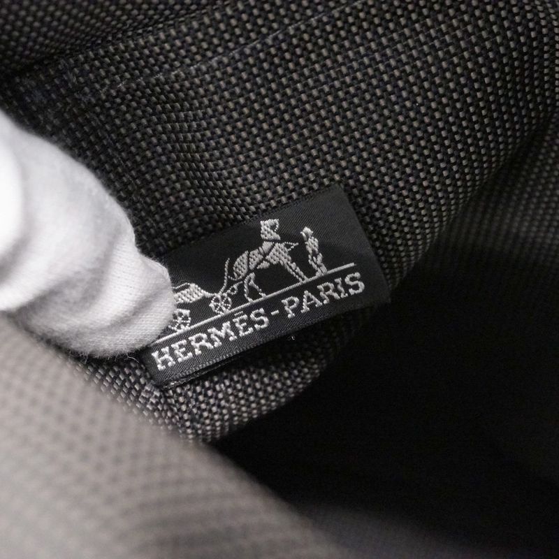 Hermes Backpack Daypack Yale Line Ad PM Canvas Gray Silver Hardware Women