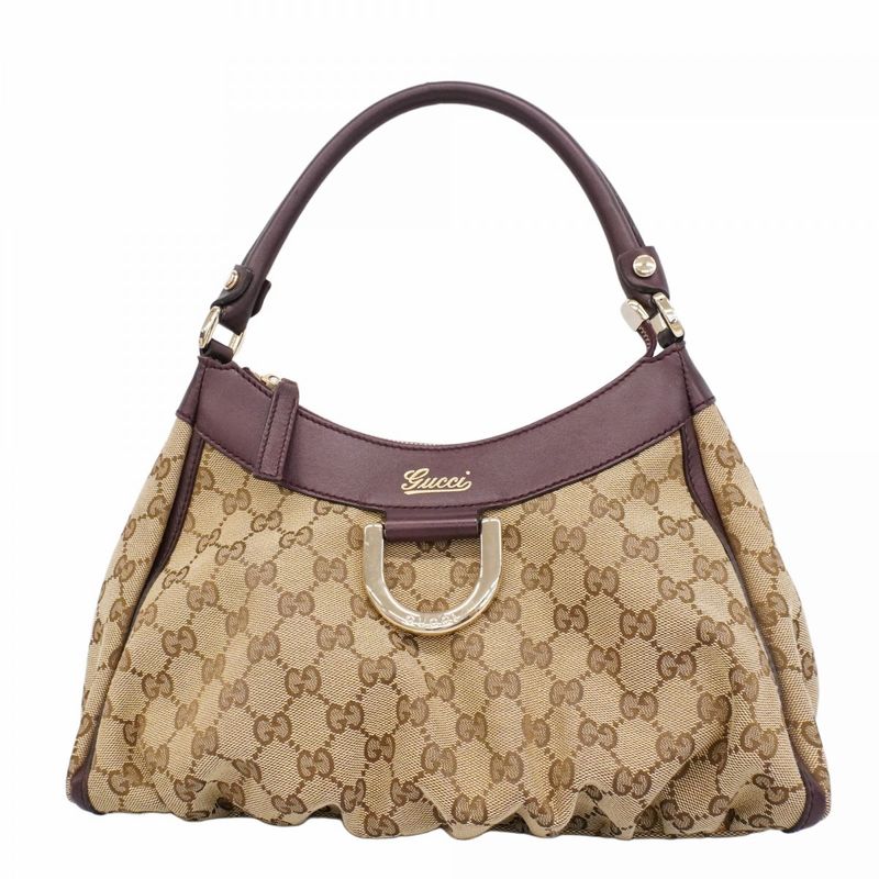 Gucci Handbag GG Canvas Abby 190525 Canvas Beige Brown Chien Pan Gold Hardware