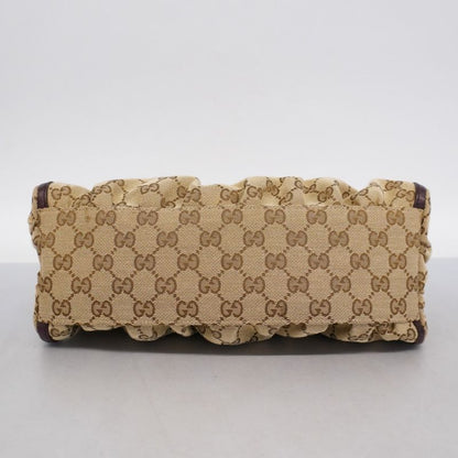 Gucci Handbag GG Canvas Abby 190525 Canvas Beige Brown Chien Pan Gold Hardware