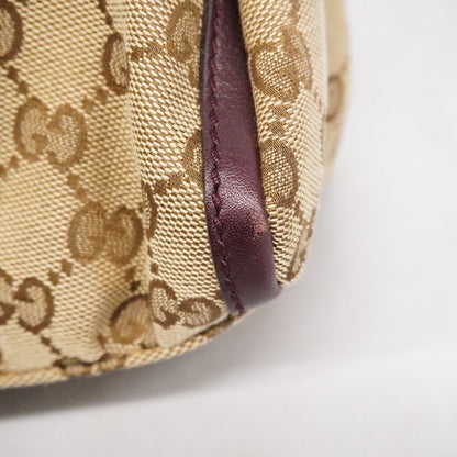 Gucci Handbag GG Canvas Abby 190525 Canvas Beige Brown Chien Pan Gold Hardware