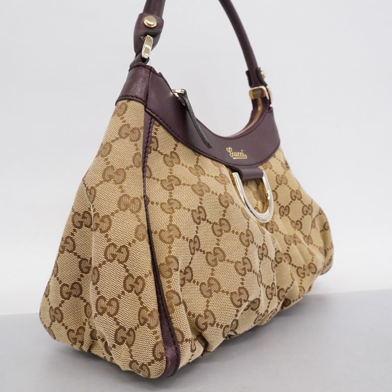 Gucci Handbag GG Canvas Abby 190525 Canvas Beige Brown Chien Pan Gold Hardware