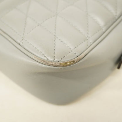 Gucci Shoulder Bag GG Marmont 447632 Leather Gray Silver Hardware Women