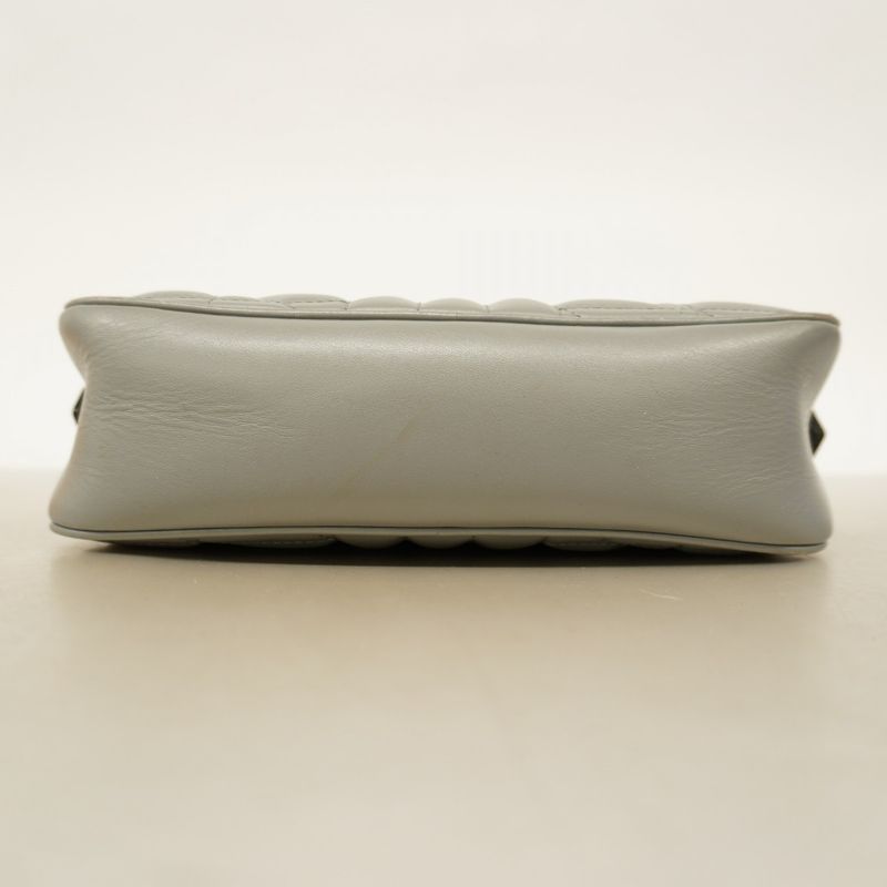 Gucci Shoulder Bag GG Marmont 447632 Leather Gray Silver Hardware Women