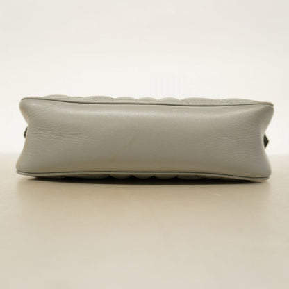 Gucci Shoulder Bag GG Marmont 447632 Leather Gray Silver Hardware Women