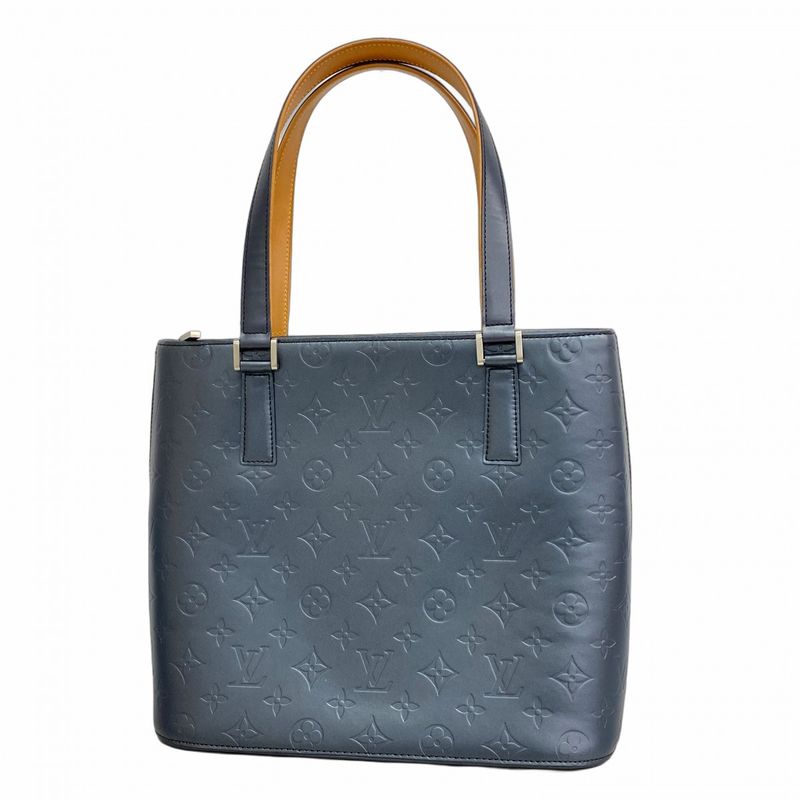 Louis Vuitton Monogram Matte Stockton M55115 Blue Women's Tote Bag