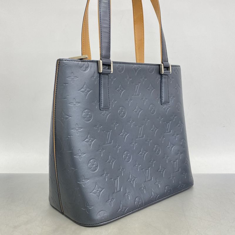 Louis Vuitton Monogram Matte Stockton M55115 Blue Women's Tote Bag