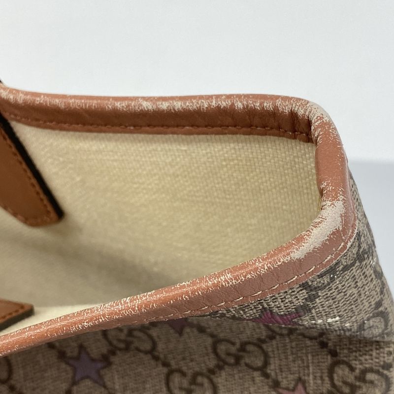 Gucci Tote Bag GG Supreme 309499 PVC Brown Chien Pan Gold Hardware Women's
