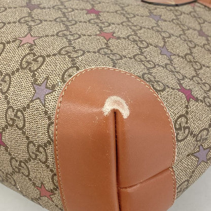 Gucci Tote Bag GG Supreme 309499 PVC Brown Chien Pan Gold Hardware Women's