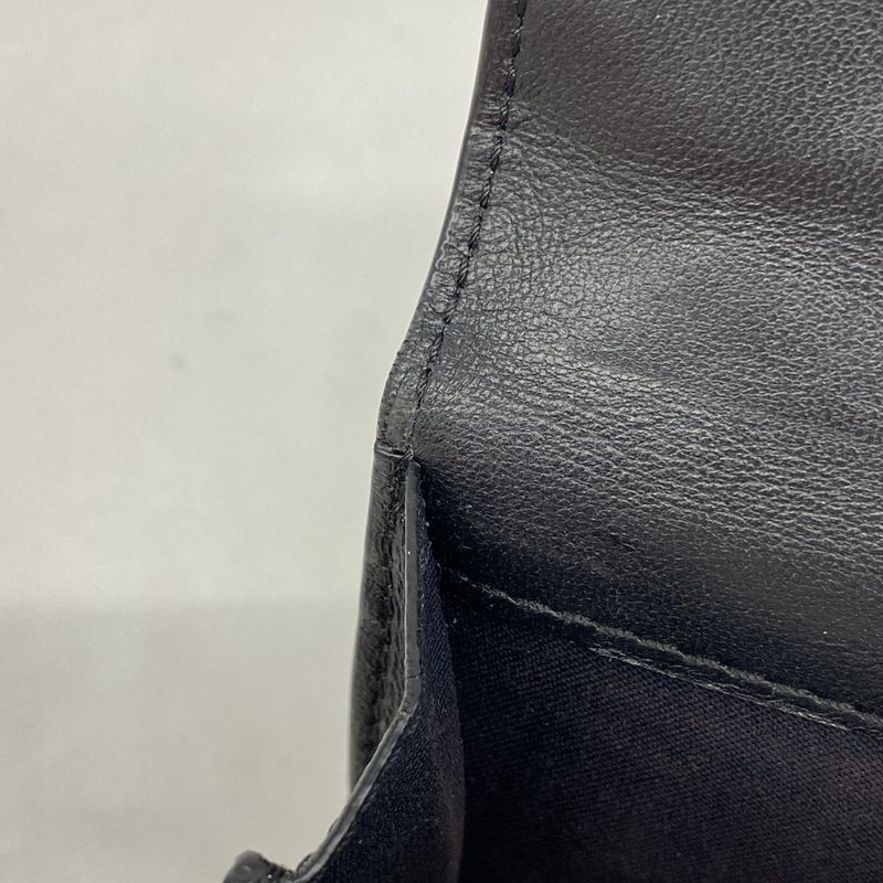 Fendi Trifold Wallet Leather Black Gold Hardware Women