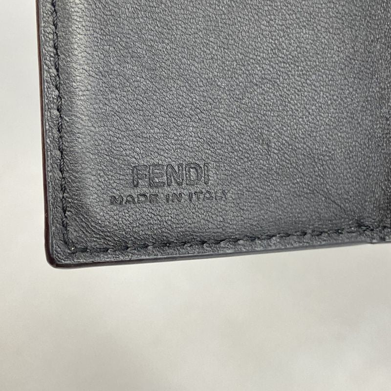 Fendi Trifold Wallet Leather Black Gold Hardware Women