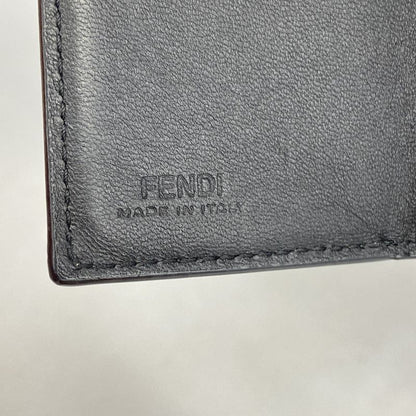 Fendi Trifold Wallet Leather Black Gold Hardware Women