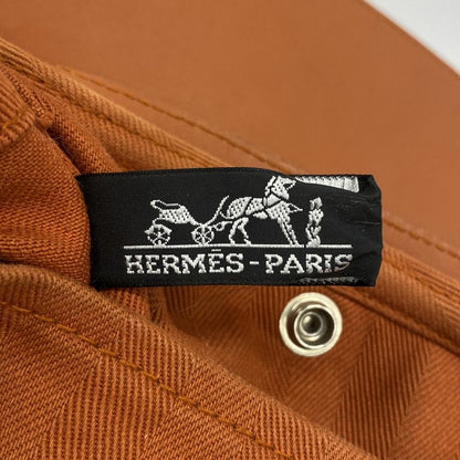 Hermes Tote Bag Valparaiso PM Twirl Chevron Orange Silver Hardware Women