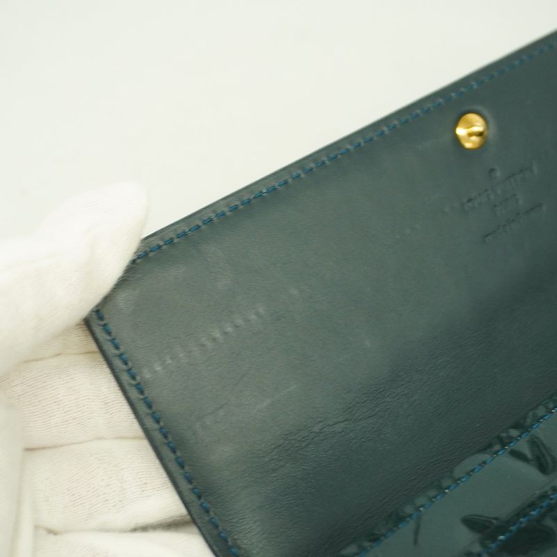 Louis Vuitton Vernis Portefeuille Sarah M93667 Blue New Women's Long Wallet