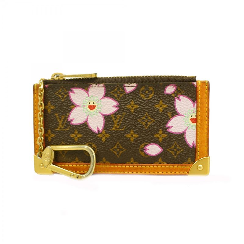 Louis Vuitton Coin Case Monogram Cherry Blossom Collaboration With Takashi