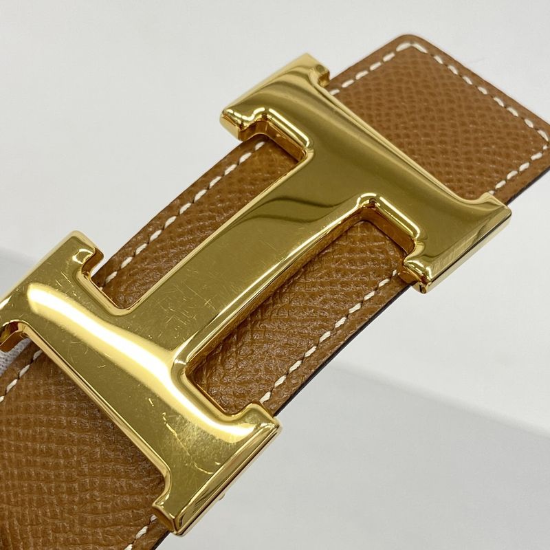 Hermes Belt Constance H Belt Courchevel Gold Hardware □C Marked Ladies