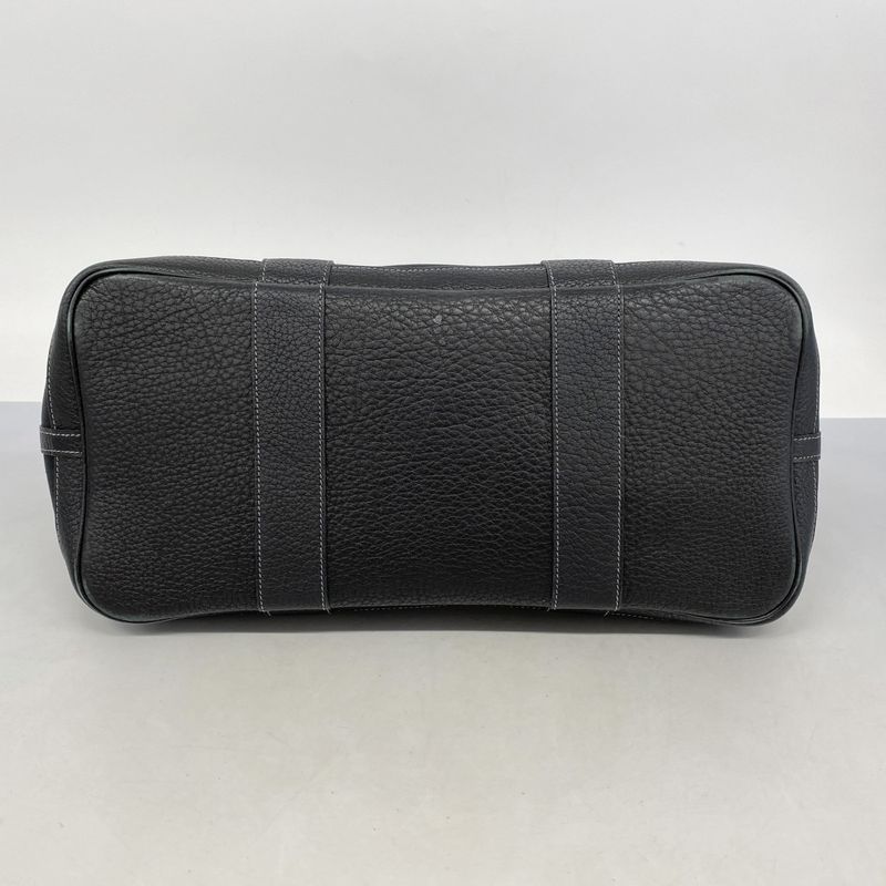 Hermes Tote Bag Garden Party PM Toile Ash Black Silver Hardware □I Engraved