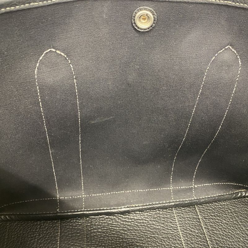 Hermes Tote Bag Garden Party PM Toile Ash Black Silver Hardware □I Engraved