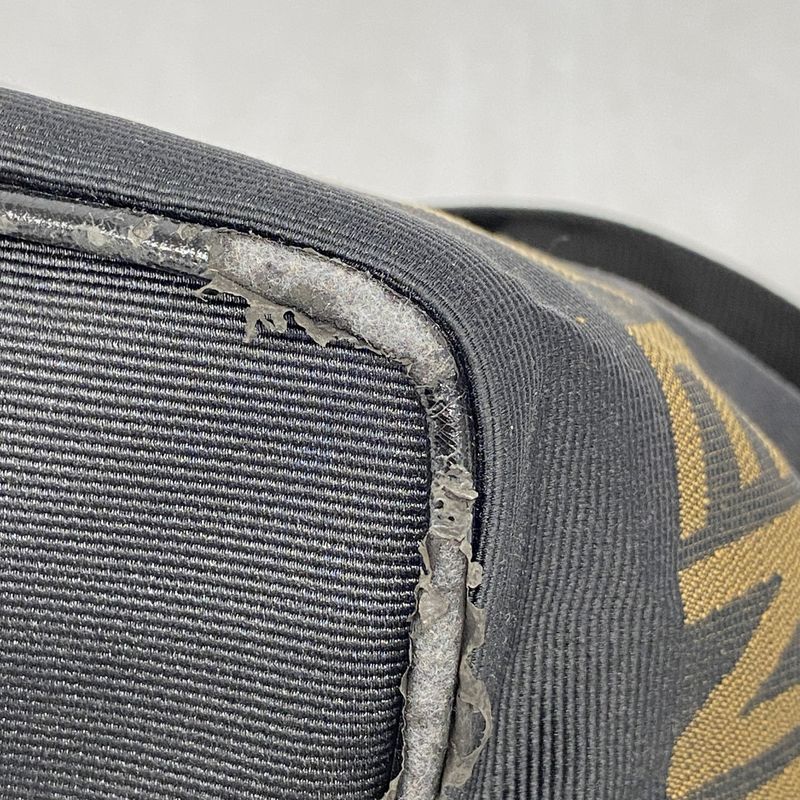 Fendi Handbag Nylon Canvas Black Silver Hardware Women