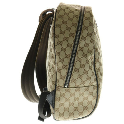 Gucci GG Canvas Backpack Sac Backpack Brown And Beige Canvas 449906 Silver