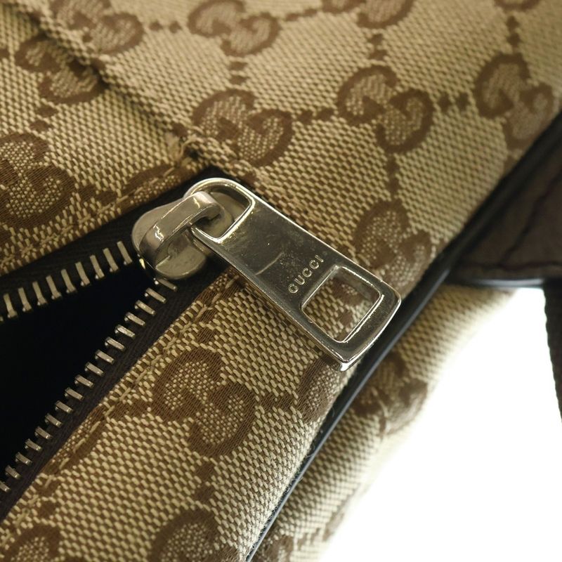 Gucci GG Canvas Backpack Sac Backpack Brown And Beige Canvas 449906 Silver